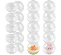 100 Pièces Mini Boule Plastique Transparente, 28mm Capsules Rondes Vides, Boule en Plastique, Boules Transparente à Remplir pour remplir des décorations de Noël et des Gadgets
