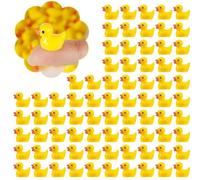 100 Pieces Mini Canards en Résine Polyvalent Set, Canards Miniatures Résine Mini Figurine Décoration, Mini Duck de Bain pour Aquarium Décoration de Jardin Miniature Maisons de Poupées