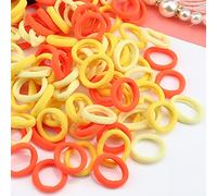 100 Pièces Mini Chouchous Attaches de Cheveux de Bébé, Mini Cravates Colorées de queue de Cheval doux de Bandes de Cheveux Multicolores, pour les enfants, les petites filles les bébés, Jaune
