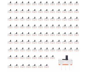 100 Pièces Mini Interrupteurs à Glissière, SS12D00G3 1P2T SPDT | PCB Panel, DIY, 3 Broches 2 Positions, Interrupteur Coulissant Vertical SPDT, Micro Interrupteur, 0,5A 50V DC, 3 mm