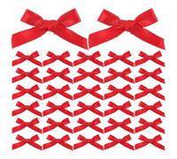 100 Pièces Mini Pinces à Cheveux Nœud Bébé, Tissu, Rouge | Réduit la Pression du Cuir Chevelu, Léger et Doux, Tenue Sûre pour Cheveux Fins, Bords Arrondis