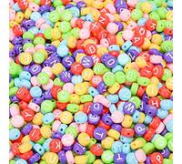 100 pièces mixte anglais lettre acrylique perles plat Alphabet couleur perles pour artisanat fait main fabrication de bijoux bricolage Scrapbook décorationUtile et pratique.