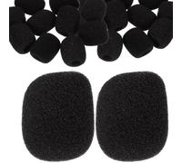 100 Pièces Mousse de Protection Micro Noire Anti-souffle | Bruit, Bloque la Salive, pour Micros Cravate et Col de Cygne