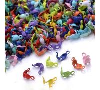 100 pièces multicolore ouvert anneaux de saut à sertir fermoir et oreillettes pour la fabrication de bijoux Bracelet collier bricolage accessoires-16