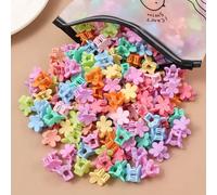 100 pièces Nouveaux mini pinces à cheveux colorées dopamine printemps/été, pinces à cheveux fleurs & cœurs, pinces à cheveux simples et polyvalentes, accessoires de cheveux de mode non dommageables po
