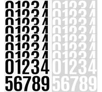 100 Pièces Numero Boite Aux Lettres Résistant Aux Intempéries, Lettre Autocollantes Résistant à l'eau, Etiquette Boite aux Lettres, Chiffre Autocollant 0-9 pour Boîtes Aux Lettres, Noir et blanc