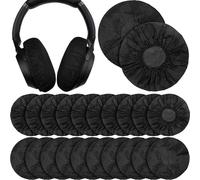100 Pièces Oreillettes et Coussinets, Écouteurs Couvre, Protection de Coussinets d'oreille, Housses d'Écouteurs Extensibles en Tissu Non Tissé, pour Plupart des Écouteurs d'oreille, Casque Jeu (Noir)