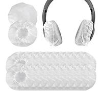 100 Pièces Oreillettes et Coussinets, Protection de Coussinets d'Oreille, Housses Extensibles en Tissu Non Tissé pour Écouteurs et Casque de Jeu (Blanc)