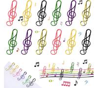 100 Pieces Paper Clips Treble Clef Music Notes Metal Paper Clips Colorful Pattern Bookmark For File Receipts Book Notes Paper Clips Treble Clef