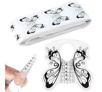 100 pièces Papier à Formes pour Ongles, Papillon Noir Nail Art Conseils Extension Stickers, Papier Chablon Ongle,pour Les Extensions d'ongles en Gel UV Acrylique