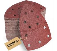100 Pièces Papier Abrasif pour Ponceuse 105x152 mm (93x93x93 mm), 11 Trous pour Bosch PSM 100A / PSM 160 / PSM 200 AES/PSM 18 / PDA 180, pour Bois, Métal, Plastique, Papier à Poncer, Ponceuse Bosch