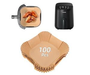 100 Pièces Papier Cuisson Air Fryer Accessoires pour COSORI AirFryer 4-en-1 Friteuse Sans Huile 2L, Mini Papier Sulfurisé Cuisine Accessoire pour COSORI Mini-friteuse pour 1 Personne CAF-LI211