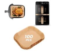 100 Pièces Papier Cuisson Air Fryer Accessoires pour Philips Airfryer Série 4000 - Air Fryer VerticalDuo 10L, Papier Sulfurisé pour Philips NA460/00 Air Fryer, Moule Papier Air Fryer