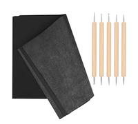 100 Pièces Papier de Transfert en Carbone, Papier Calque Carbone Noir, Papier de Traçage et 5 Pièces Stylets de Gaufrage pour Le Bois, Papier, Toile, Accessoire de Copie de Pochoir pour Tatouage