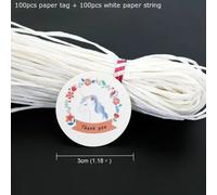 100 Pièces Papier Étiquettes Cadeaux Sirène Fête Alpaga Lama Horseshoe Merci Kraft Étiquettes Volantes De Papier De Mariage Cartes Fait Main Étiquettes En Papier - Type Unicorn Thank You