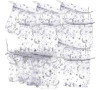 100 Pièces Paquet en Organza à Cordon, Petits Présents Blancs | Maille Légère, Présentation Prête à Offrir, pour Sachets de Lavande et Petits Présents, Artisans et Organisateurs