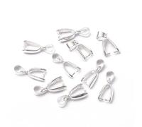 100 pièces pendentif Clip fermoir graines de Melon boucle connecteur cuivre charme Bail perles for les résultats bijoux composants à bricoler soi-même pour Collier(Silver,No.7-8mmx9mm)