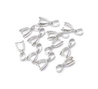 100 pièces pendentif Clip fermoir graines de Melon boucle connecteur cuivre charme Bail perles for les résultats bijoux composants à bricoler soi-même pour Collier(Rhodium,No.6-7mmx8mm)