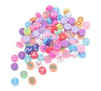 100 Pièces Perles à Lettres en Pâte Polymère pour Lot Créatif