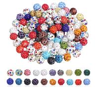 100 Pièces Perles Shamballa en Pâte Polymère 10mm Multicolores