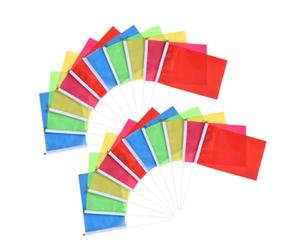 100 Pièces Petit Drapeau Vierge Rectangulaire 21x14cm, Polyester | Usage Simple et Élégant, Résistant à Décoloration, Parade et Inauguration, Facile à Transporter