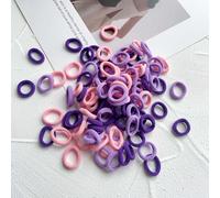 100 Pièces -Petite Ceinture de cheveux pour fille en bas âge, fille et enfant coton bambin Hair Band, multicolore petits cheveux sans couture, ne pas endommager les cheveux (La couleur violette E)