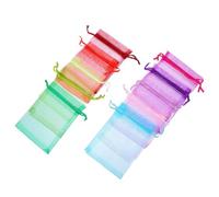 100 Pièces Petits Paquet à Bijoux à Cordon en Organza | Contenu Visible, Rangement Compact, pour Bijoux et Échantillons de Savonnette, Usage Boutique et Créations Couleur Aléatoire