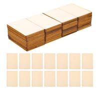 100 Pièces Pièce Rectangulaire en Bois Vierge | Surface Lisse et Grain , Compatible Plusieurs Médiums, pour Bricolage Scolaire et Pyrogravure