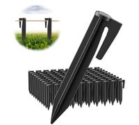 100 Pièces Piquet Fil Robot Tondeuse, Crochet pour Robot Tondeuse, Piquets de Fixation en Plastique Robuste, Piquets De Fixation pour Câbles Périphériques, pour Définition de Surface de Jardin