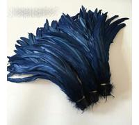 100 pièces plumes de poulet coq blanc/blanc brut longueur 25-30CM Plumes de queue de coq décorations-bleu marine