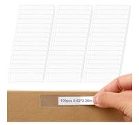 100 Pièces Porte Etiquette Adhesif Porte-Étiquettes Adhésives pour Étagères Transparent Etiquettes Autocollantes 1,6 × 5,75 cm Porte-Carte de Visite pour Bibliothèque Scolaire Fournitures