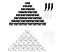 100 Pièces Pots Cosmétiques Vide 5ml/5g, Contenants Cosmétiques Plastique, Contenant Échantillon Voyage, Mini Pots Cosmétiques Noir et Blanc avec Spatule et Autocollants pour Maquillage Crème Lotions