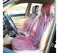 100 Pièces Protection en Plastique Ensembles de Housses de siège, Housses de Siège de Voiture Protecteurs Mécanicien Valet Rouleau Housse de Protection de Siège Jetable