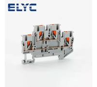 100 pièces PTTB2.5 Push-In Double niveau 2 couches connexion prise électrique fil connecteur électrique Din Rail bornier PTTB 2.5