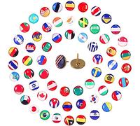 100 Pièces Punaises Créatives, Punaises de Carte, Punaise de Drapeau, Punaises, Utilisé pour Fixer le Papier sur le Panneau de Liège ou Marquer le Pays sur la Carte du Monde