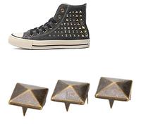 100 Pièces Pyramide Carrée Punk Rivets 4 Griffes Goujons Métalliques pour Bracelets Vêtements Chaussures Sac à Main (12MM)