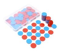 100 Pièces Réversible Jetons Mathématiques Rouge et Bleu,Jeton de Comptage Double Face avec Boîte de Rangement,Jetons en Plastique pour Calculs Mathématiques
