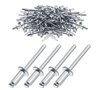 100 Pièces Rivets Aveugles Fer 5mm, Tête Bombée Extrémité Ouverte Rivet Plaque Immatriculation pour Boîtier Moteur, Réparation Appareils, Renforcement Meubles, Fixation Décoration(5X14mm)