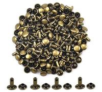 100 Pièces Rivets en Cuir, Rivets Double Cap Tubulaire en Métal, Clous Rond en Bronze pour DIY Bricolage, Réparation et Décoration de Sacs, Ceintures et Courroies, 8mm