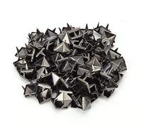 100 pièces Rivets en cuivre goujons carrés rivets à griffes accessoires de mode tête de clou Punk décoratif pour vêtements vestes ceintures(Couleur du pistolet)