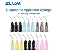 100 pièces/sac pointe de distribution pré-pliée graveur résine flux Composite pointe d'aiguille applicateur jetable réactif acide pointe de seringue 24g Purple 100pcs