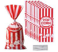 100 Pièces Sac Pop Corn Cornet, Cinéma Sachet Pop Corn Classiques Rouges et Blanches, Pot Popcorn Rétro 12.5x27.5 cm, Popcorn Boîtes Rouge Blanche Rayé pour Les Fêtes, Anniversaires, Carnival