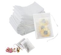 100 Pièces Sachet pour Thé, Jetables avec Cordon, 6×8 cm, Sachet de Thé Réutilisable, pour Thé En Vrac, Café, Thé de Fleurs, Epices, Lavande