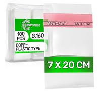 100 Pièces Sachet Transparent Adhesif 7 x 20 cm BOPP - Food Safe - Sachet Plastique Transparent Autocollant pour Bonbon Anniversaire Biscuits Chocolat Cadeaux - Epaisseur 0,04 mm G.160 - ONIX TECH
