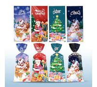100 Pièces Sachet Transparents Bonbon pour Biscuits, sacs cellophane Noël, cellophane transparent sacs à biscuits,pour bonbons Christmas Candy Bags