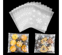 100 Pièces Sachets En Cellophane Sachets À Biscuits Auto-Adhésifs Transparents Sachets À Bonbons En Plastique Pour Boulangerie, Biscuit, Bonbons, Biscuit, Bijoux, Savons (14 X 14 Cm)