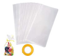 100 pièces Sachets Transparents Bonbons,Sachet Cellophane Transparents,pour Biscuits,mariage, communion,Noël, baptême, bonbons,6x19cm