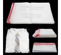 100 Pièces Sacs en Sachet Emballage Transparent Biscuit en grand Auto-adhésifs Cellophane Transparents 30 x 34 cm Sacs OPP Sachet Emballage pour Biscuits Bonbons Chocolat Bijoux Boucles d'oreilles