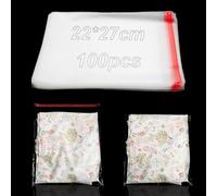 100 Pièces Sacs en Sachet Emballage Transparent Biscuit en Moyen Auto-adhésifs Cellophane Transparents 22 x 27 cm Sacs OPP Sachet Emballage pour Biscuits Bonbons Chocolat Bijoux vêtements