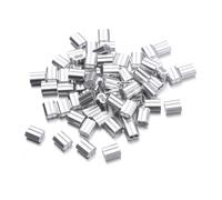 100 Pièces Serrage Câble à Double Trou pour Filin Acier | Manchon de Câble en Aluminium, Fixation D’extrémité Lâche, Résistance à Corrosion, Usage Industriel